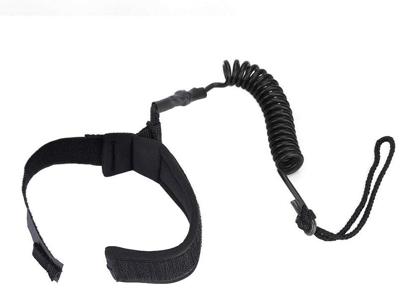 woobles Surfboard Leg Leash,Coiled Surfboard Leash Ankle Cuff Safety SUP Leash for Inflatable Paddle Board Snowboard Black - Image 4